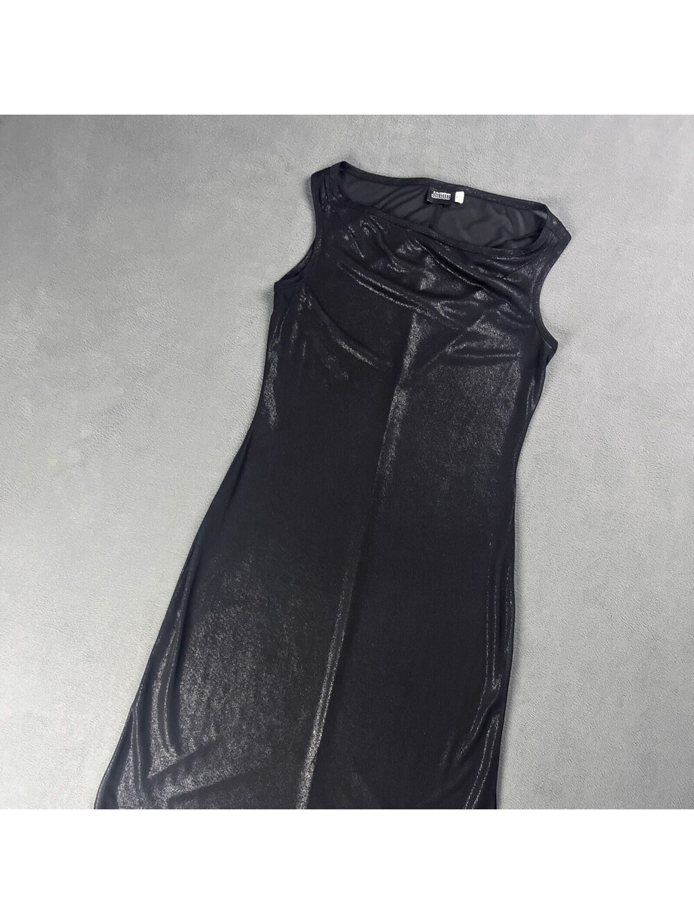 Y2K Sheer Black Bodycon Mini Dress, Sleeveless